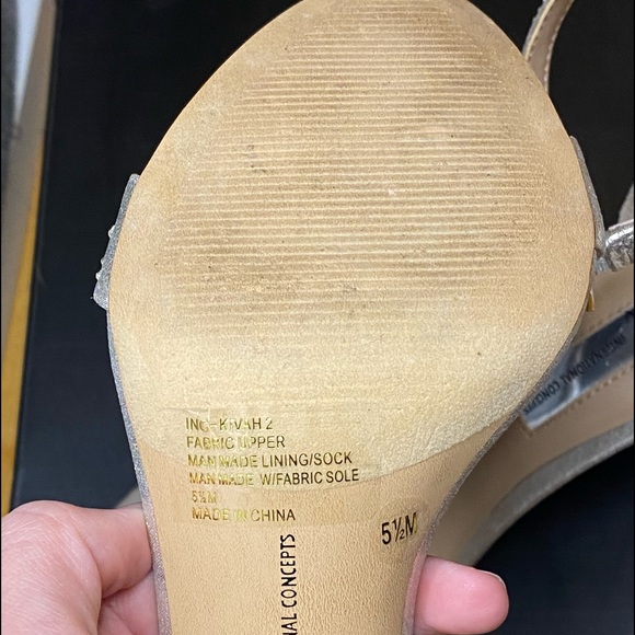 Macy’s Open Toe Gold Heels - Picture 12 of 16